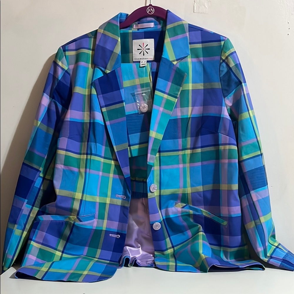 Isaac Mizrahi Live! - Blue Plaid Short Set Size 14